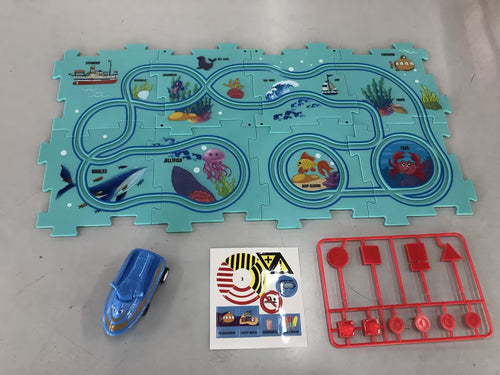 Children Puzzle Electric Railroad Speeder DIY Assembly Electric Car
