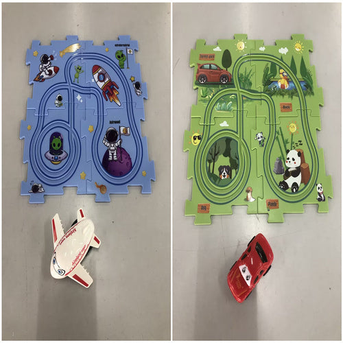 Children Puzzle Electric Railroad Speeder DIY Assembly Electric Car