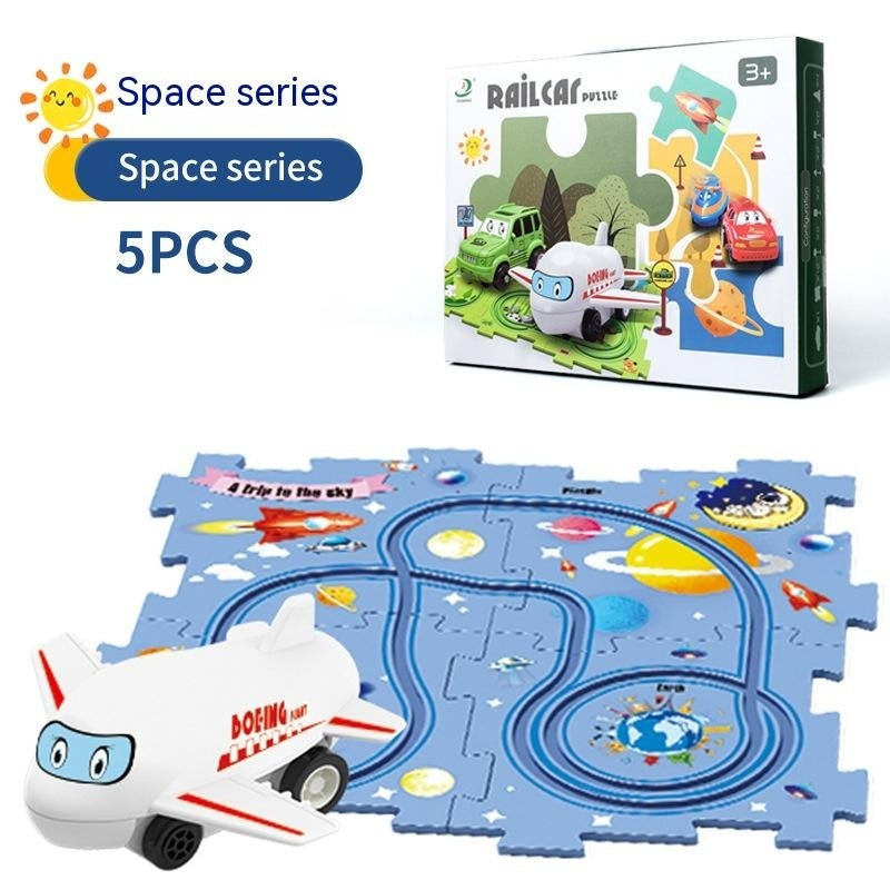 Children Puzzle Electric Railroad Speeder DIY Assembly Electric Car