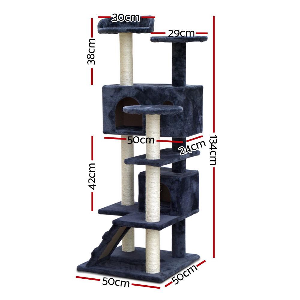 i.Pet Cat Tree 134cm Tower Scratching Post Scratcher Wood Condo House