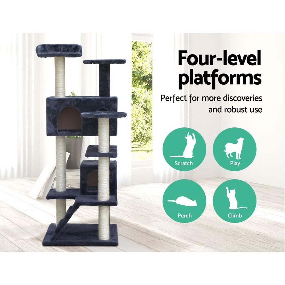 i.Pet Cat Tree 134cm Tower Scratching Post Scratcher Wood Condo House