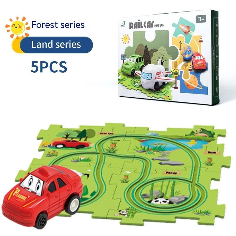 Children Puzzle Electric Railroad Speeder DIY Assembly Electric Car