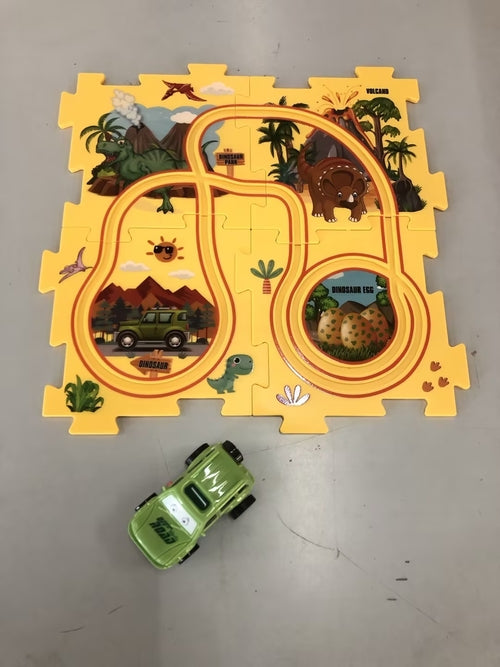 Children Puzzle Electric Railroad Speeder DIY Assembly Electric Car