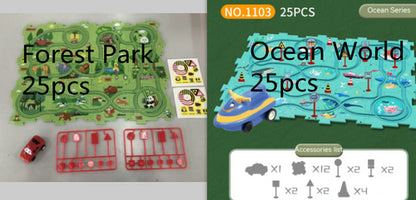 Children Puzzle Electric Railroad Speeder DIY Assembly Electric Car