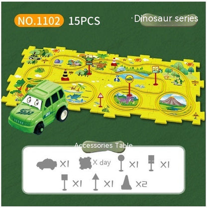 Children Puzzle Electric Railroad Speeder DIY Assembly Electric Car