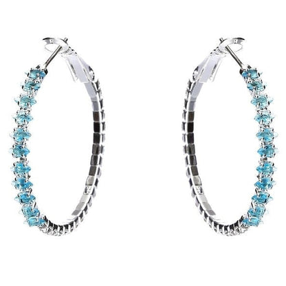 50mm Marquise Cut Halo CZ Hoop Earrings