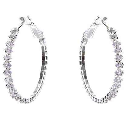 50mm Marquise Cut Halo CZ Hoop Earrings