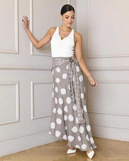 Italian Linen Polka Dot Skirt