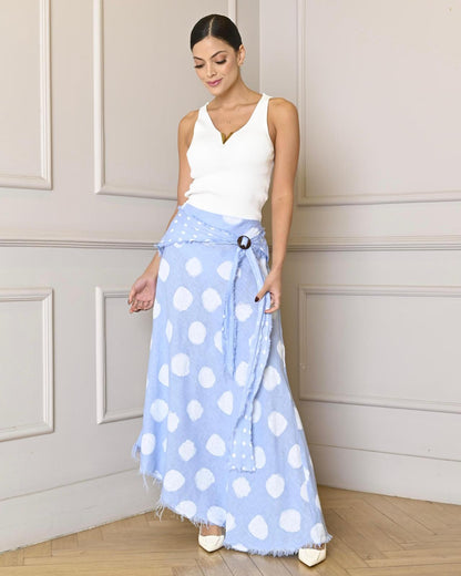 Italian Linen Polka Dot Skirt