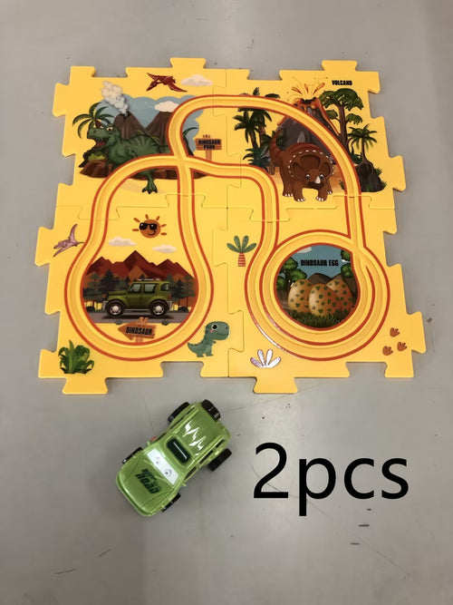 Children Puzzle Electric Railroad Speeder DIY Assembly Electric Car