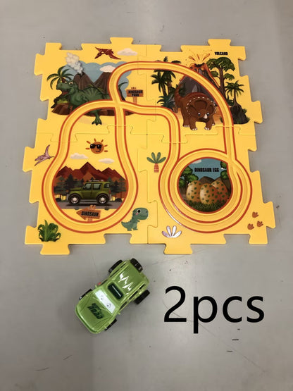 Children Puzzle Electric Railroad Speeder DIY Assembly Electric Car