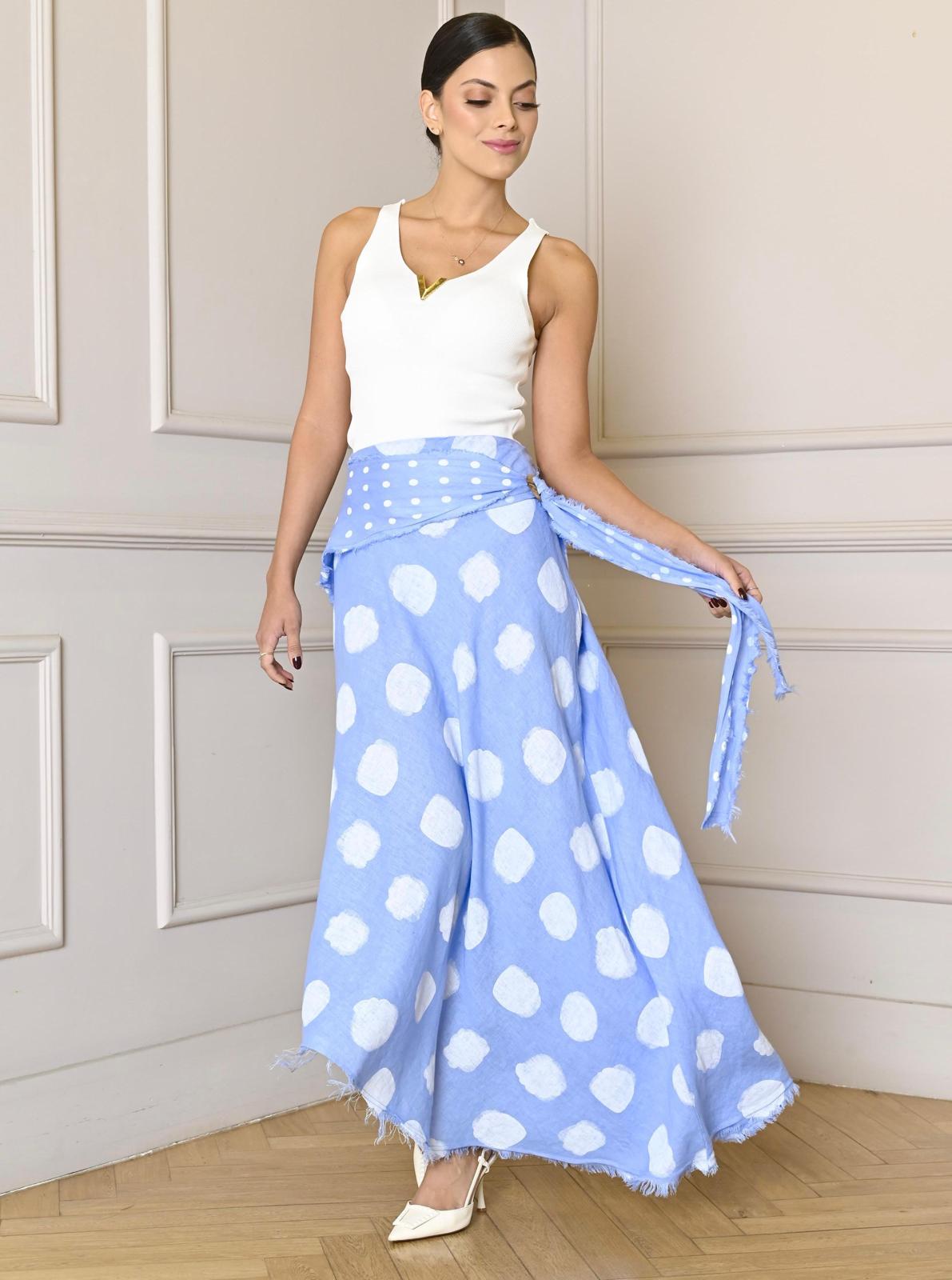Italian Linen Polka Dot Skirt