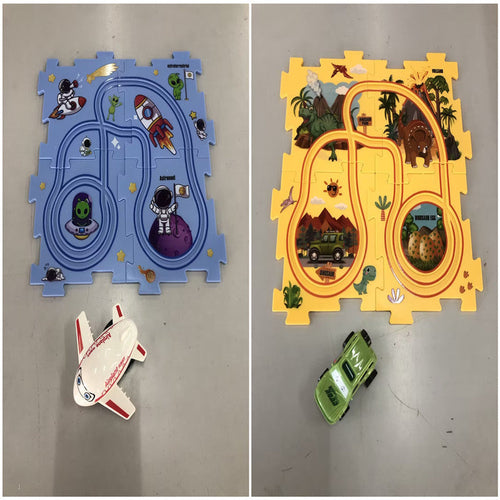 Children Puzzle Electric Railroad Speeder DIY Assembly Electric Car