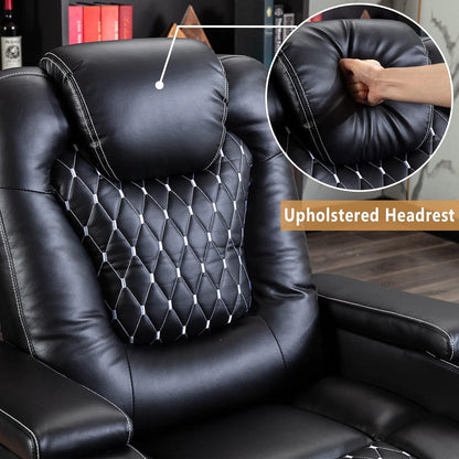 Power Recliner Chair Set of 3, Electric Soft Leather Reclining Home