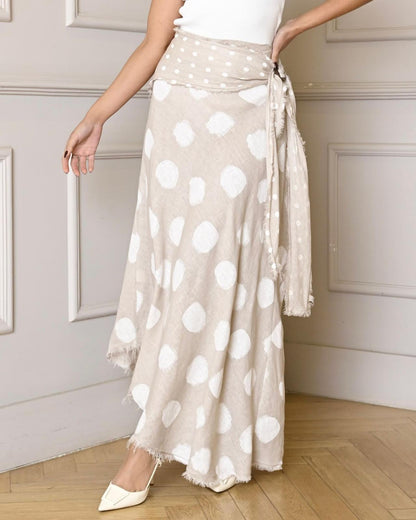 Italian Linen Polka Dot Skirt