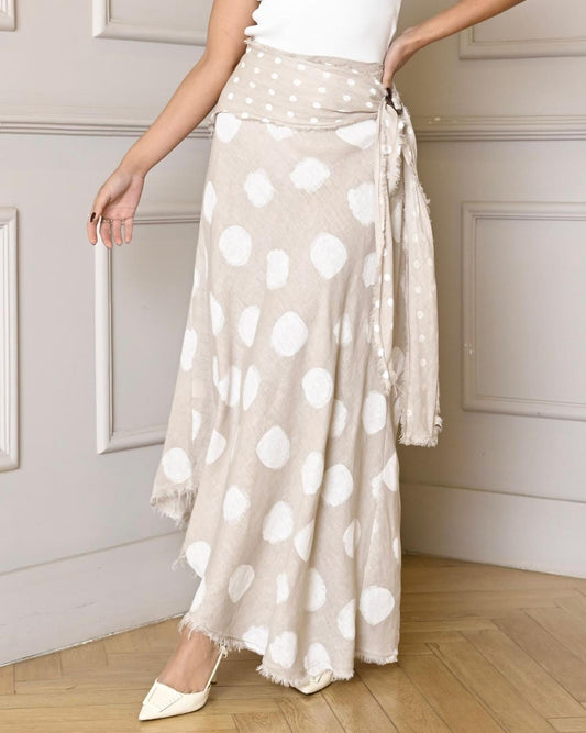Italian Linen Polka Dot Skirt