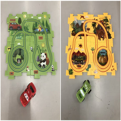 Children Puzzle Electric Railroad Speeder DIY Assembly Electric Car