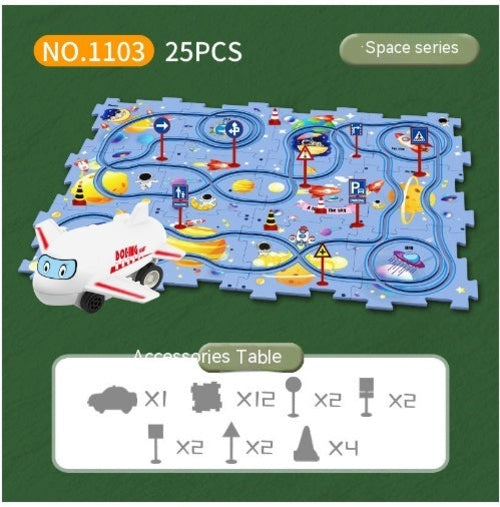 Children Puzzle Electric Railroad Speeder DIY Assembly Electric Car