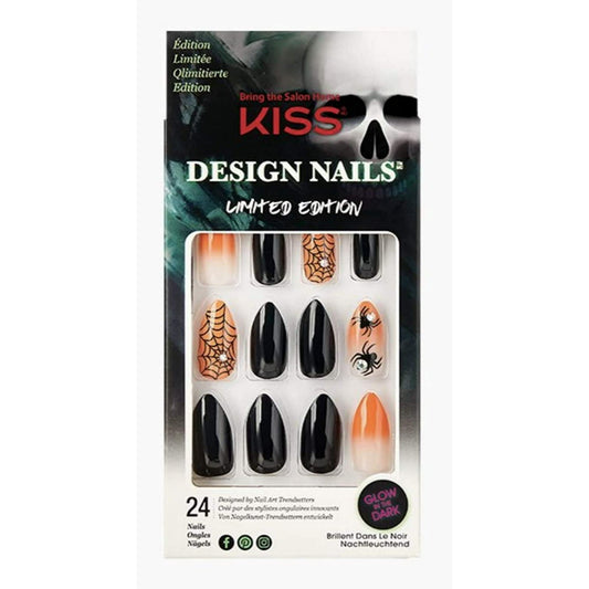 KISS Design 24 Glow In The Dark Fake Nails Halloween (Limited Edition)