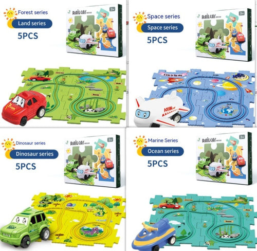 Children Puzzle Electric Railroad Speeder DIY Assembly Electric Car