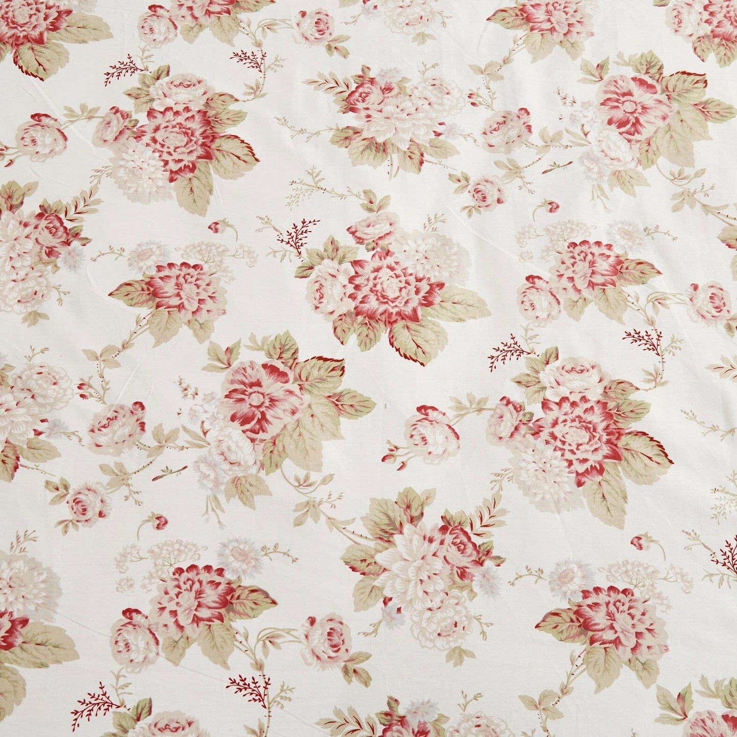 DaDa Bedding Hint of Mint Dainty Cottage Floral Roses Cotton Fitted