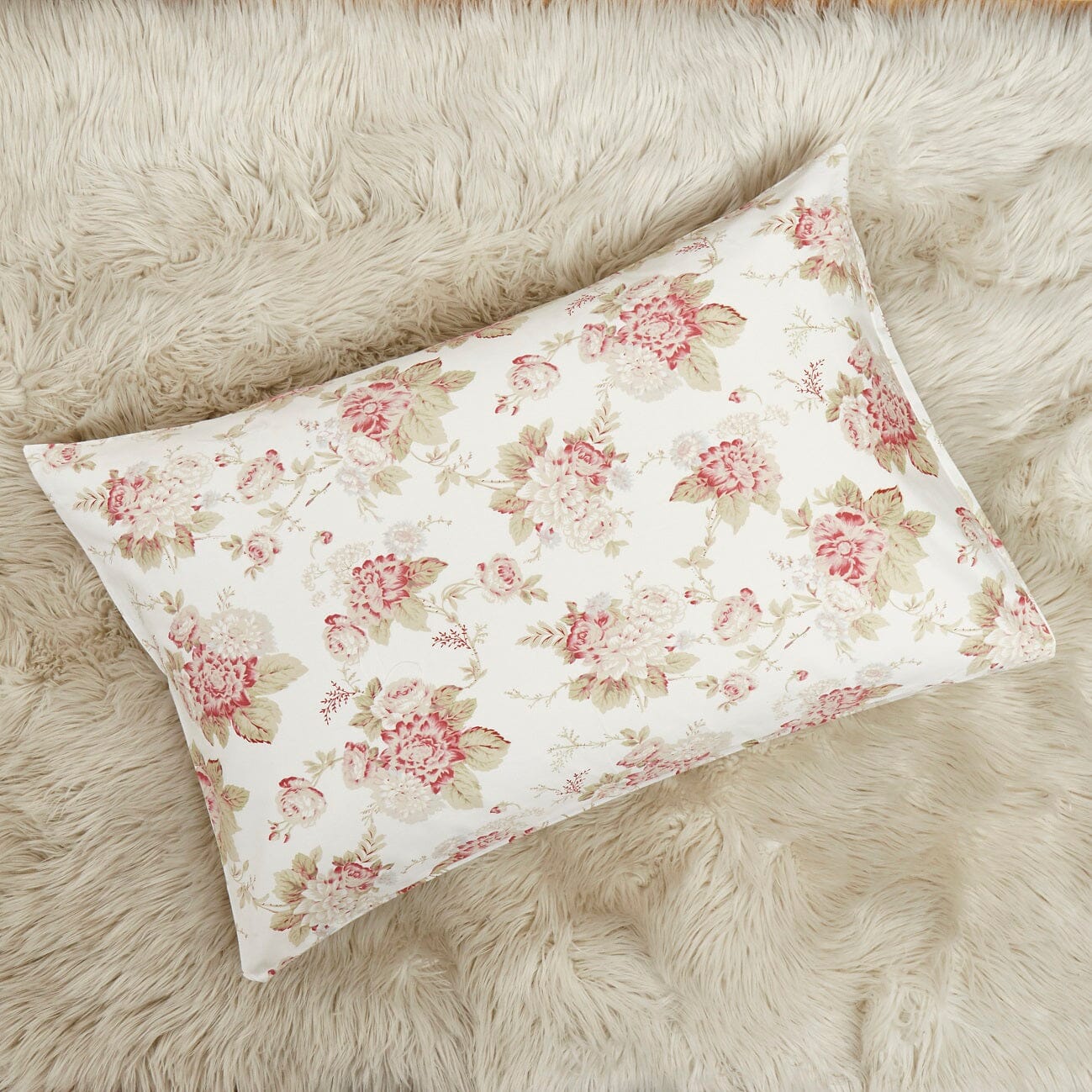DaDa Bedding Hint of Mint Dainty Cottage Floral Roses Cotton Fitted