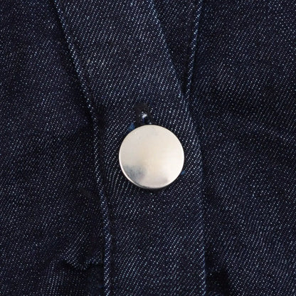 ETJ 2025 traf Spring New 1975 series denim MIDI dress with lapel side