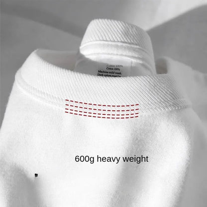 600grams 100% Cotton Men Oversized Heavyweight T Shirt Summer Women