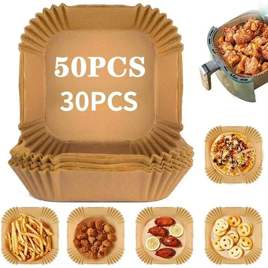 50/30 Pieces Kitchens Accessories Air Fryer Paper Kitchen Utensils