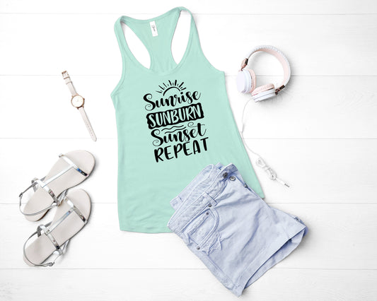 Sunrise Sunburn Sunset Repeat Tank