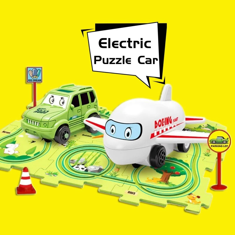 Children Puzzle Electric Railroad Speeder DIY Assembly Electric Car