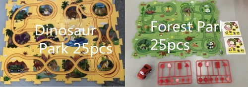 Children Puzzle Electric Railroad Speeder DIY Assembly Electric Car