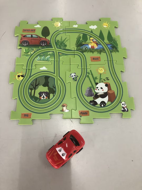 Children Puzzle Electric Railroad Speeder DIY Assembly Electric Car