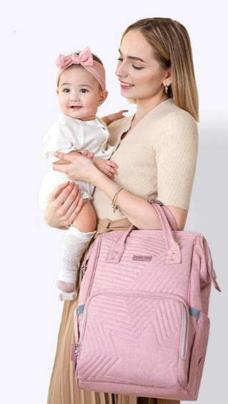 Modern Quilted Diaper Bag Backpack