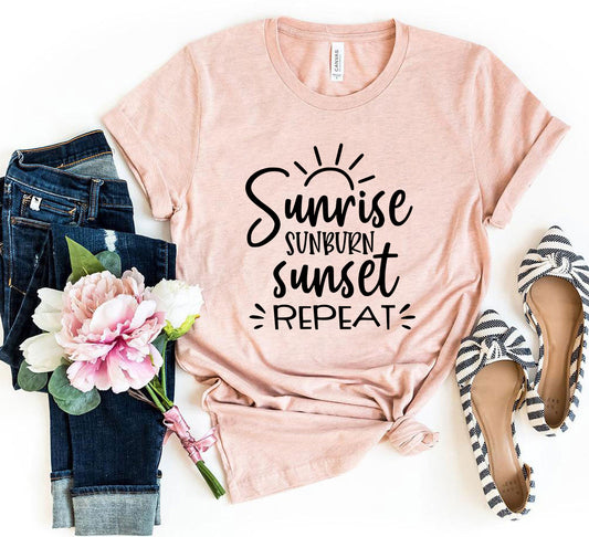 DT0114 Sunrise Sunburn Sunset Repeat Shirt