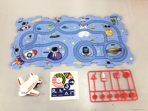 Children Puzzle Electric Railroad Speeder DIY Assembly Electric Car