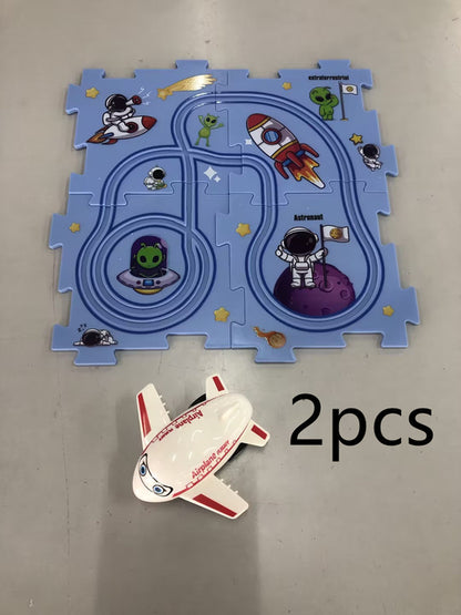Children Puzzle Electric Railroad Speeder DIY Assembly Electric Car