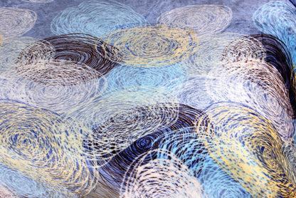 DaDa Bedding Swirly Navy Blue Lagoon Abstract Mink Flannel Fleece