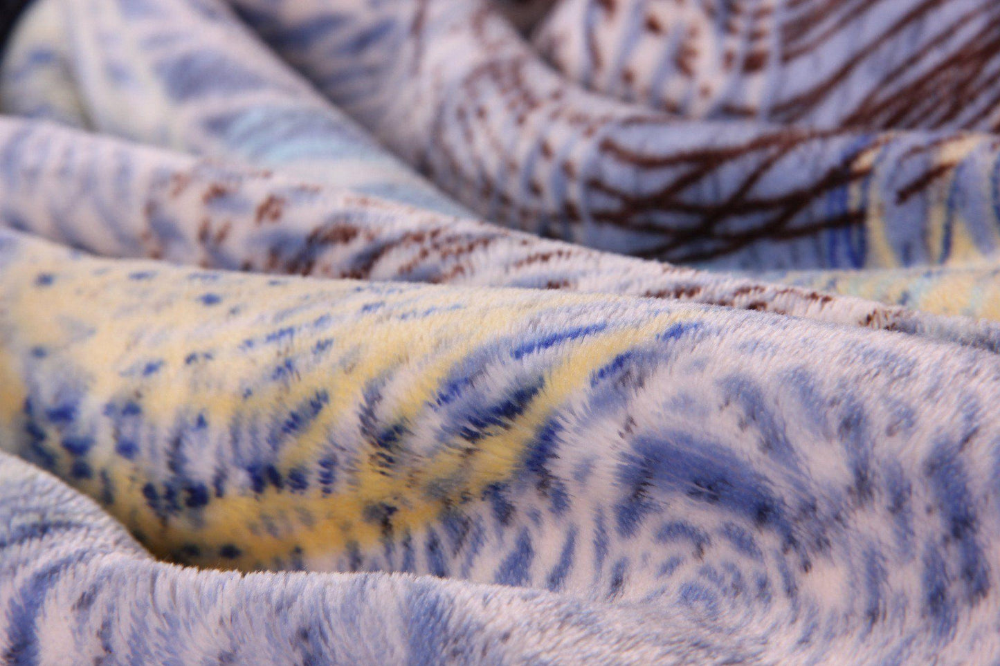 DaDa Bedding Swirly Navy Blue Lagoon Abstract Mink Flannel Fleece